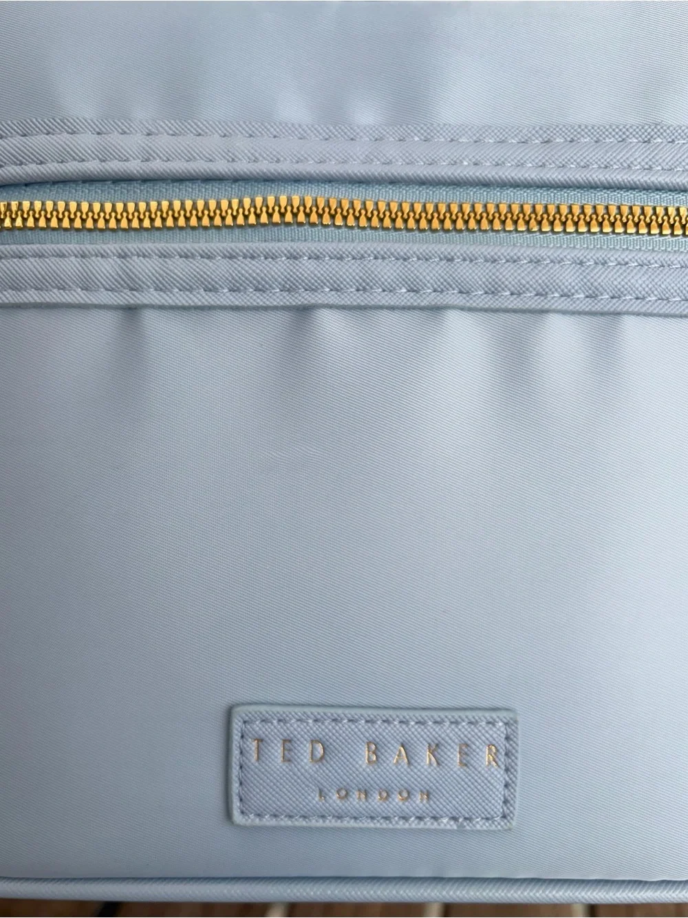 NWT Ted Baker London Nylon Train Case Cosmetic Travel Bag - Brunnera Blue